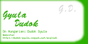 gyula dudok business card
